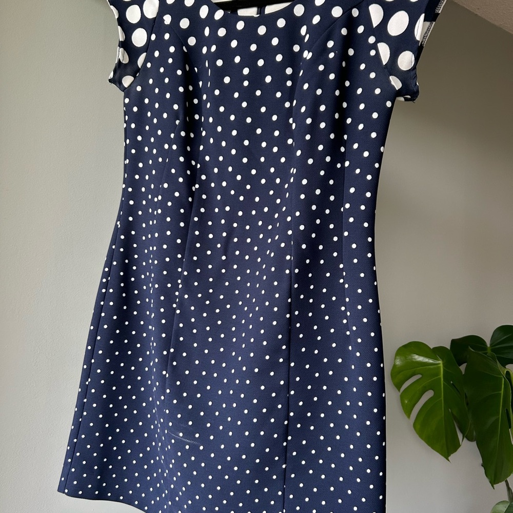 Navy Polka Dot Dress